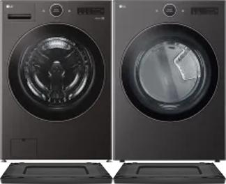 Side by Side Washer & Dryer Set on Risers