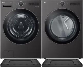 Side by Side Washer & Dryer Set on Risers