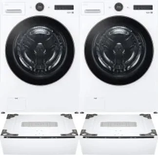 Side by Side Washer & Dryer Set on Pedestals