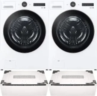 Side by Side Washer & Dryer Set on Pedestals