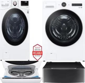 Side by Side Washer & Dryer Set on Pedestals