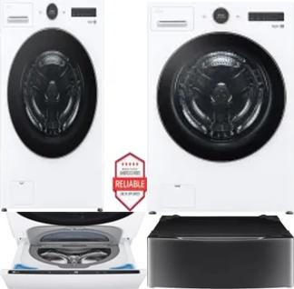 Side by Side Washer & Dryer Set on Pedestals
