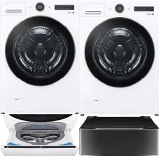 Side by Side Washer & Dryer Set on Pedestals