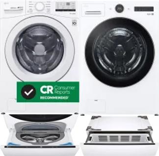 Side by Side Washer & Dryer Set on Pedestals