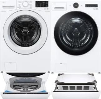 Side by Side Washer & Dryer Set on Pedestals