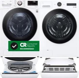 Side by Side Washer & Dryer Set on Pedestals