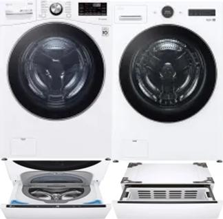 Side by Side Washer & Dryer Set on Pedestals