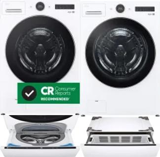 Side by Side Washer & Dryer Set on Pedestals