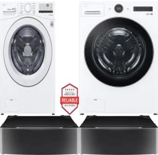 Side by Side Washer & Dryer Set on Pedestals