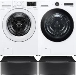 Side by Side Washer & Dryer Set on Pedestals