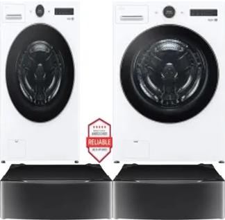 Side by Side Washer & Dryer Set on Pedestals