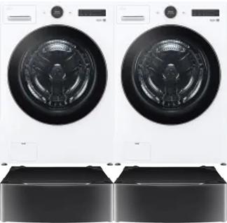 Side by Side Washer & Dryer Set on Pedestals