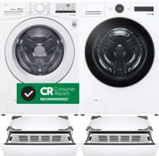 Side by Side Washer & Dryer Set on Pedestals