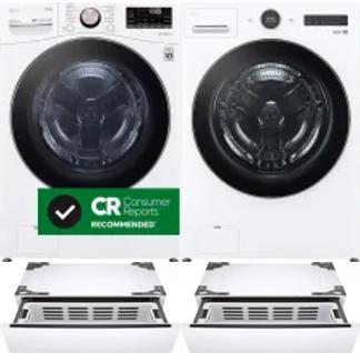 Side by Side Washer & Dryer Set on Pedestals