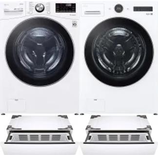 Side by Side Washer & Dryer Set on Pedestals