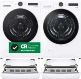 Side by Side Washer & Dryer Set on Pedestals