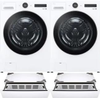Side by Side Washer & Dryer Set on Pedestals
