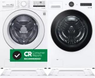 Side by Side Washer & Dryer Set on Risers