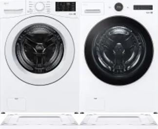 Side by Side Washer & Dryer Set on Risers