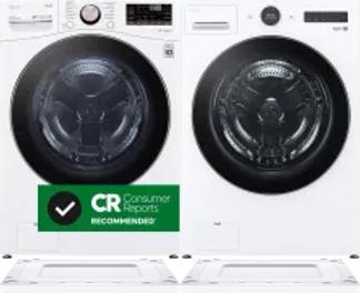 Side by Side Washer & Dryer Set on Risers