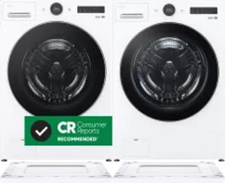 Side by Side Washer & Dryer Set on Risers