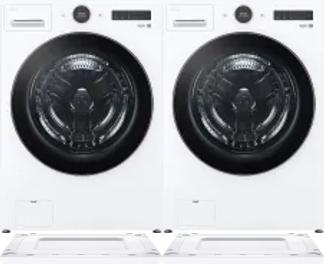 Side by Side Washer & Dryer Set on Risers