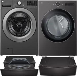 Side by Side Washer & Dryer Set on Pedestals