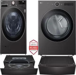 Side by Side Washer & Dryer Set on Pedestals