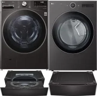 Side by Side Washer & Dryer Set on Pedestals