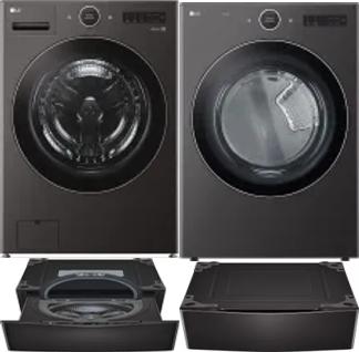 Side by Side Washer & Dryer Set on Pedestals