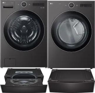 Side by Side Washer & Dryer Set on Pedestals