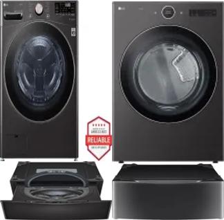 Side by Side Washer & Dryer Set on Pedestals