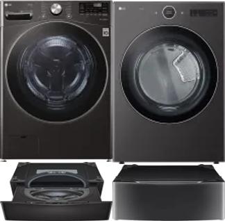 Side by Side Washer & Dryer Set on Pedestals