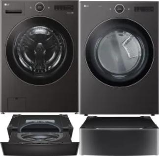 Side by Side Washer & Dryer Set on Pedestals
