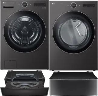 Side by Side Washer & Dryer Set on Pedestals