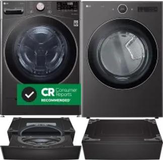 Side by Side Washer & Dryer Set on Pedestals