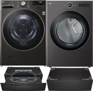 Side by Side Washer & Dryer Set on Pedestals
