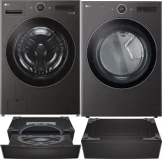 Side by Side Washer & Dryer Set on Pedestals