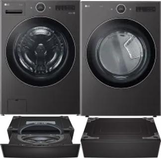 Side by Side Washer & Dryer Set on Pedestals