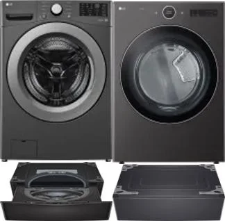 Side by Side Washer & Dryer Set on Pedestals