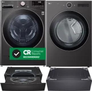 Side by Side Washer & Dryer Set on Pedestals