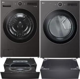 Side by Side Washer & Dryer Set on Pedestals