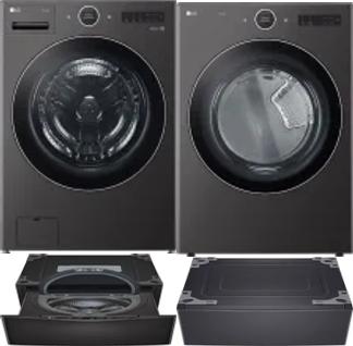 Side by Side Washer & Dryer Set on Pedestals