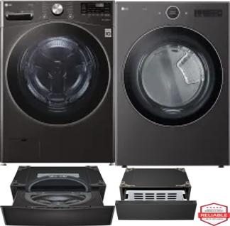 Side by Side Washer & Dryer Set on Pedestals