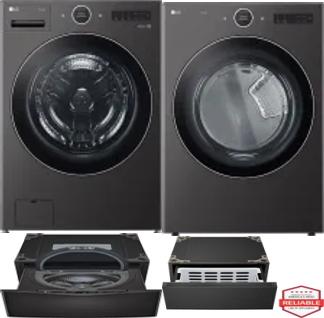 Side by Side Washer & Dryer Set on Pedestals
