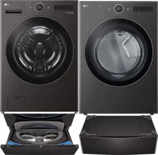 Side by Side Washer & Dryer Set on Pedestals