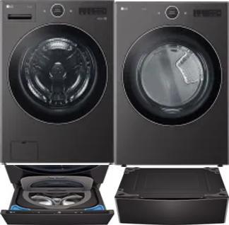Side by Side Washer & Dryer Set on Pedestals