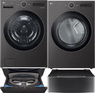 Side by Side Washer & Dryer Set on Pedestals