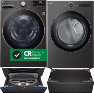 Side by Side Washer & Dryer Set on Pedestals