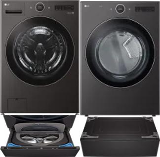 Side by Side Washer & Dryer Set on Pedestals